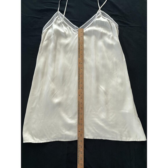 Magali Pascal Slip Dress Medium Cream Lace Trim Adjustable Straps Luxury Base - Picture 10 of 16